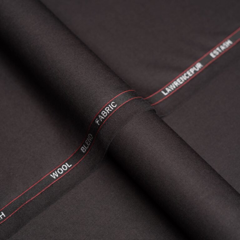 Chocolate Brown Plain Wool Blend, Estash Suiting Fabric - Image 1