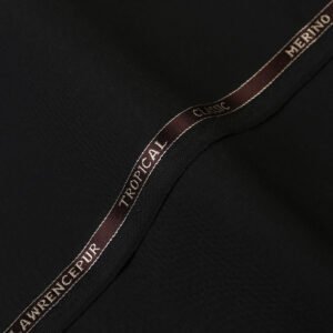 Plain-Black, Tropical Classic Wool Blend / Poly Wool Suiting Fabric