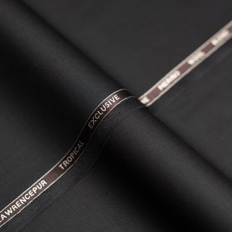 Plain-Black, Wool Blend, Tropical Exclusive Suiting Fabric - Image 1
