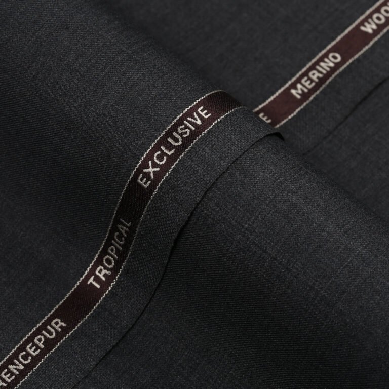 Plain-Carbon Grey, Wool Blend, Tropical Exclusive Suiting Fabric - Image 1