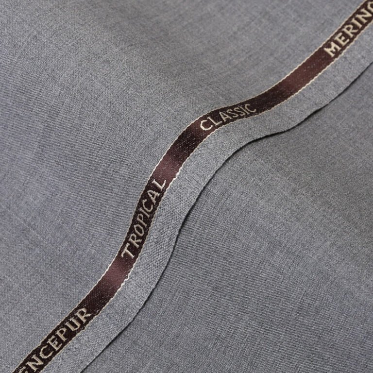 Plain-Coin Grey, Tropical Classic Wool Blend / Poly Wool Suiting Fabric - Image 1