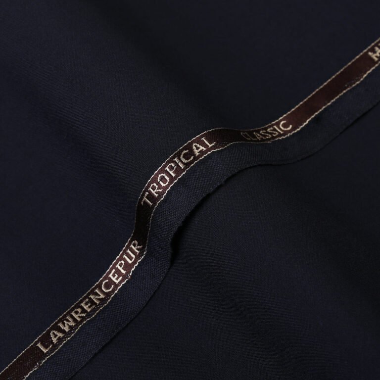 Plain-Navy Blue, Tropical Classic Wool Blend / Poly Wool Suiting Fabric - Image 1