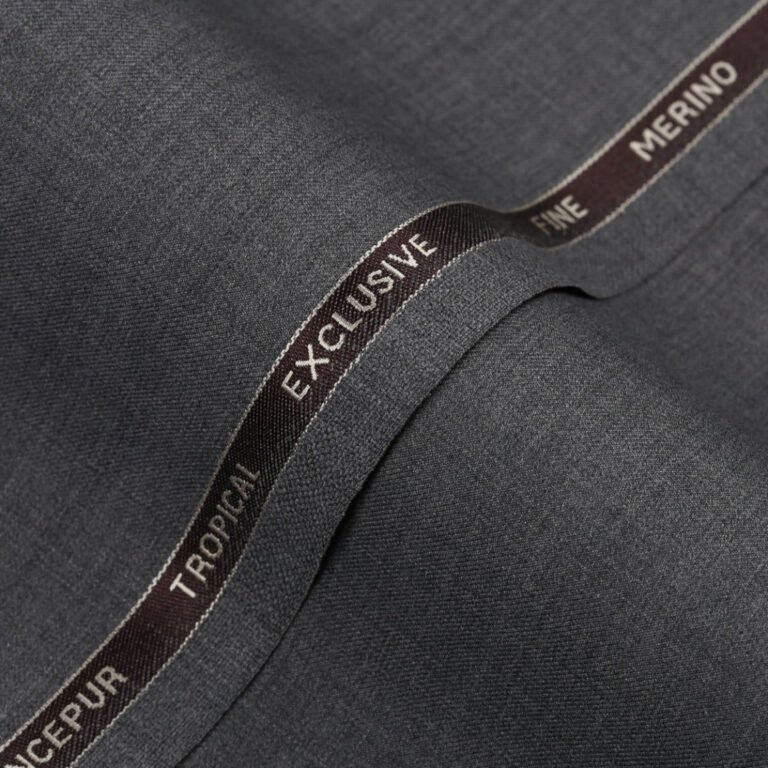 Plain-Pewter Grey, Wool Blend, Tropical Exclusive Suiting Fabric - Image 1