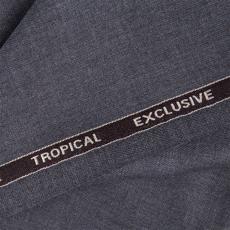 Plain-Steel Grey, Wool Blend, Tropical Exclusive Suiting Fabric - Image 1