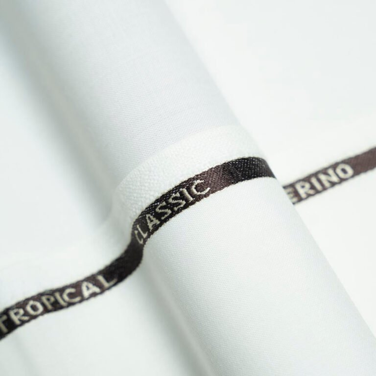 Plain White, Tropical Classic Suiting Fabric - Image 1