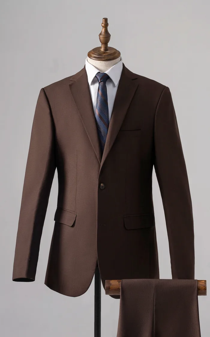 2 PIECE SUIT DARK BROWN - Image 1