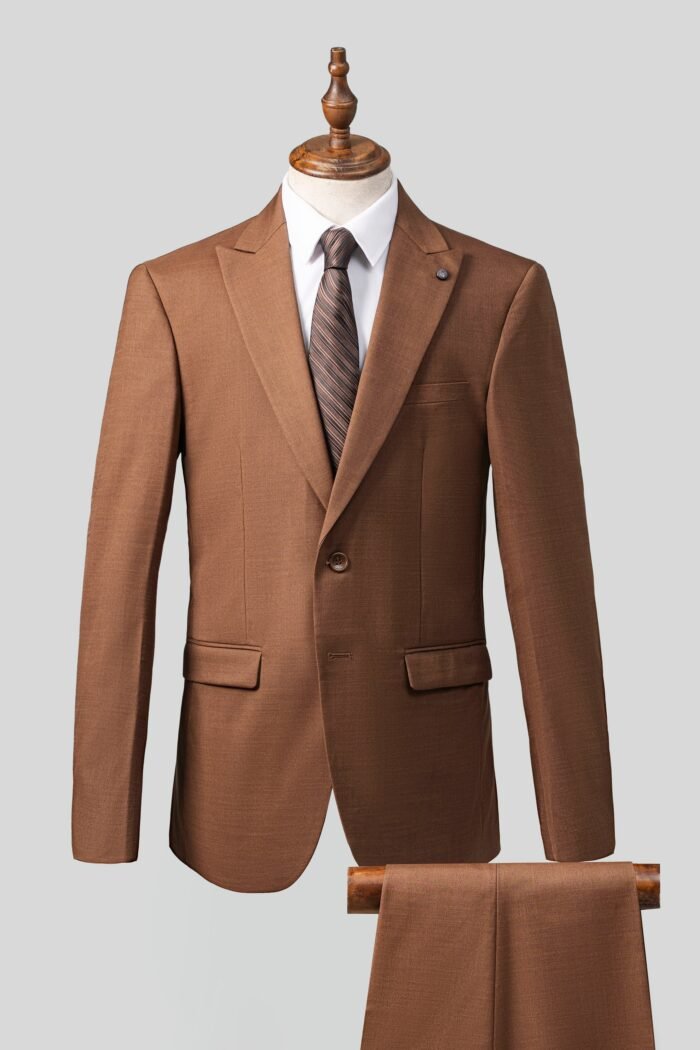 2 PIECE SUIT SLIM FIT BROWN - Image 1