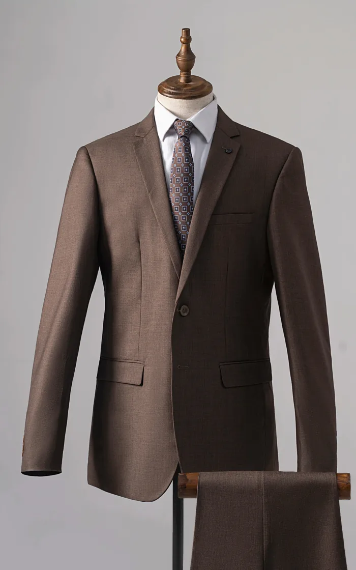 2 PIECE SUIT SLIM FIT BROWN - Image 1