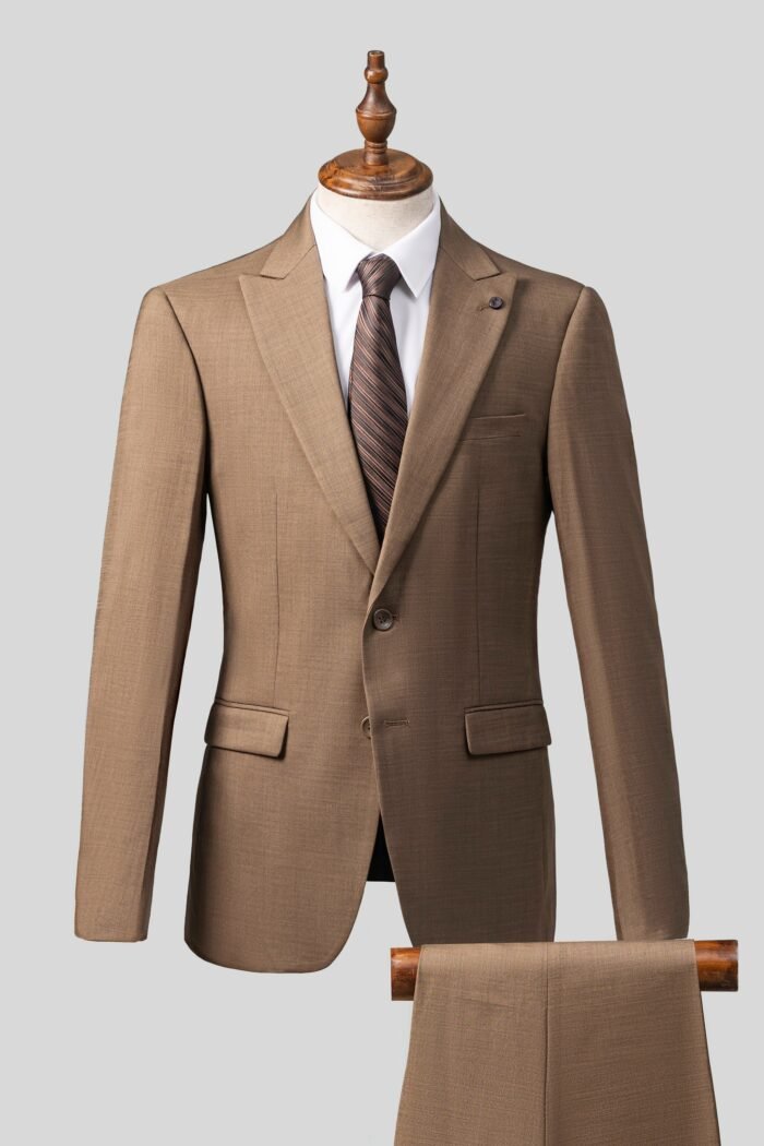 2 PIECE SUIT SLIM FIT KHAKI GREY - Image 1
