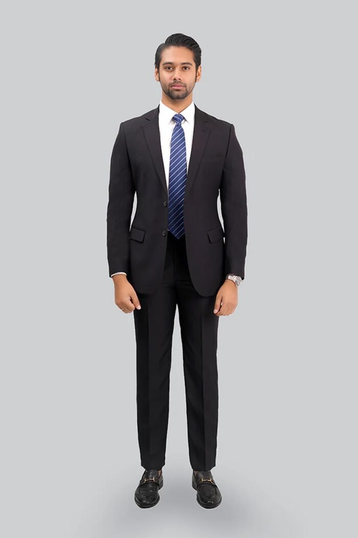 Black Plain Formal 2-Piece Suit - Image 1