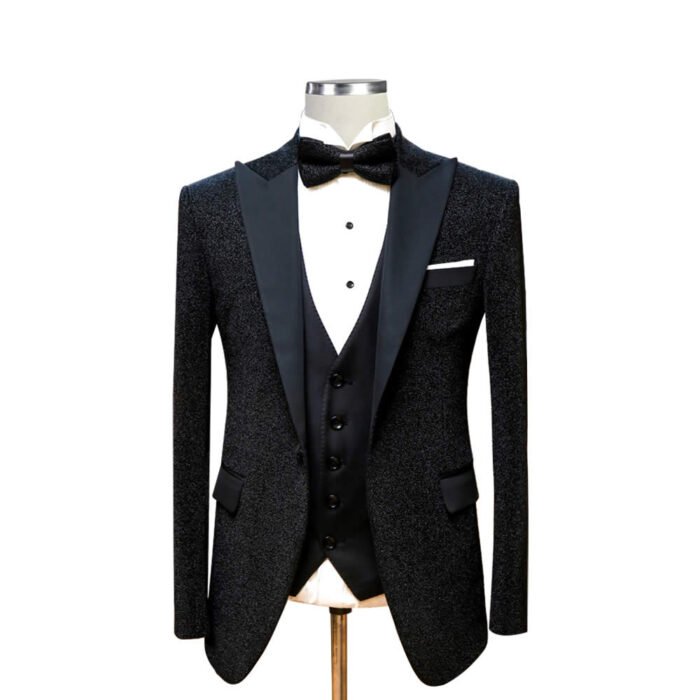Buy Black 3 Piece Glitter Tuxedo - Free Shipping - Image 1