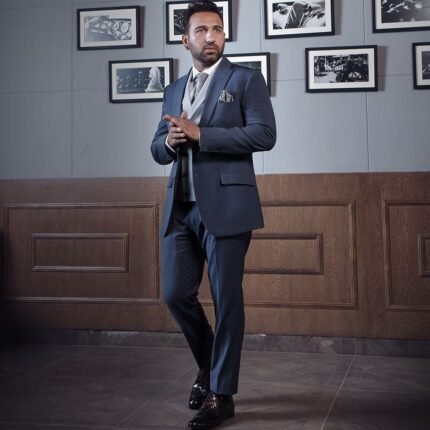 Buy Bluish Grey 3 Piece Suit for Men | Andre Emilio