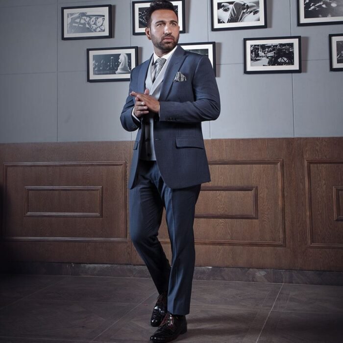 Buy Bluish Grey 3 Piece Suit for Men | Andre Emilio - Image 1
