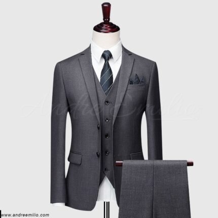 Buy Luxurious Charcoal Grey 3 Piece Suit - Andre Emilio