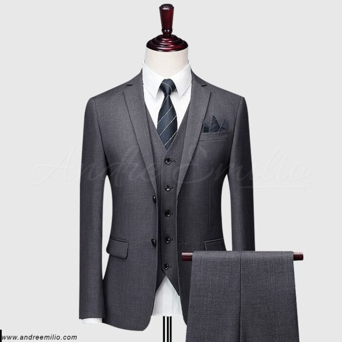 Buy Luxurious Charcoal Grey 3 Piece Suit - Andre Emilio - Image 1