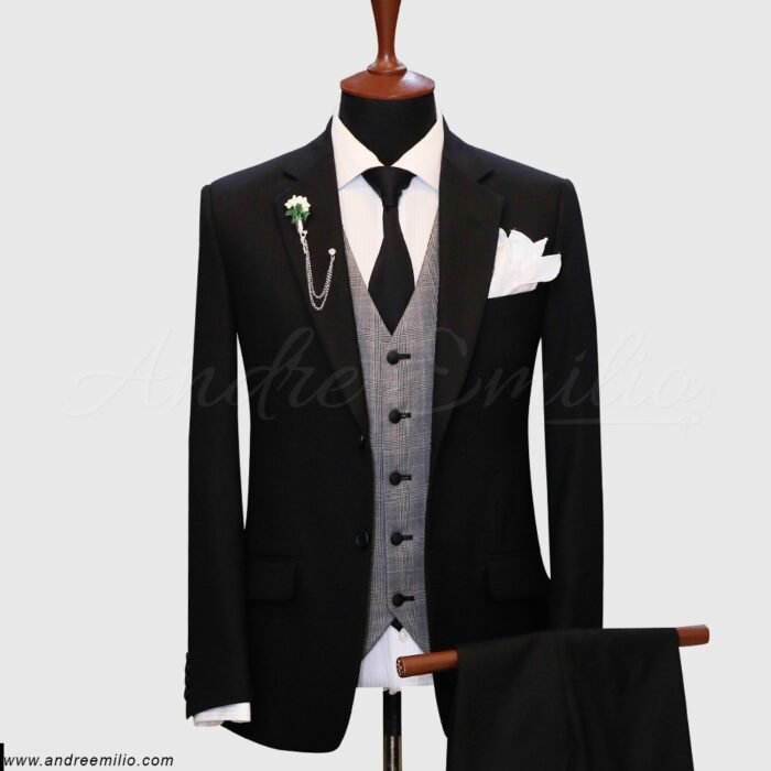 Buy Regular Fit Black 3 Piece Suit | Andre Emilio - Image 1