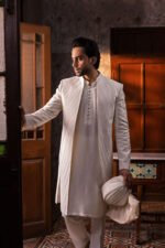 CHEVRON OPEN FACED SHERWANI - Image 2