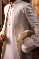CHEVRON OPEN FACED SHERWANI - Image 4