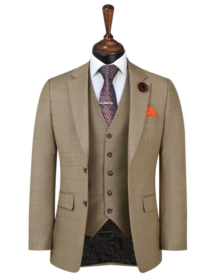 Chocolate Texture Tailored Smart Fit Suit - Image 1