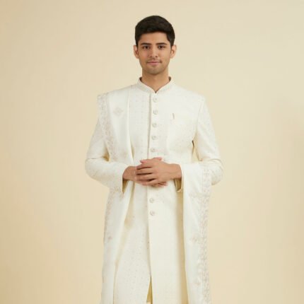 Cream Elegance Sherwani