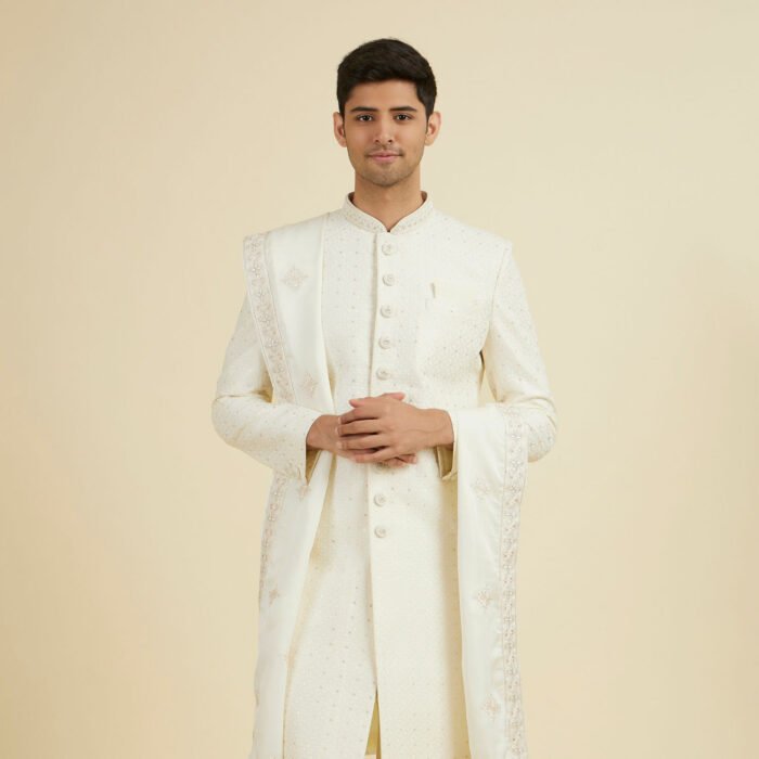 Cream Elegance Sherwani - Image 1