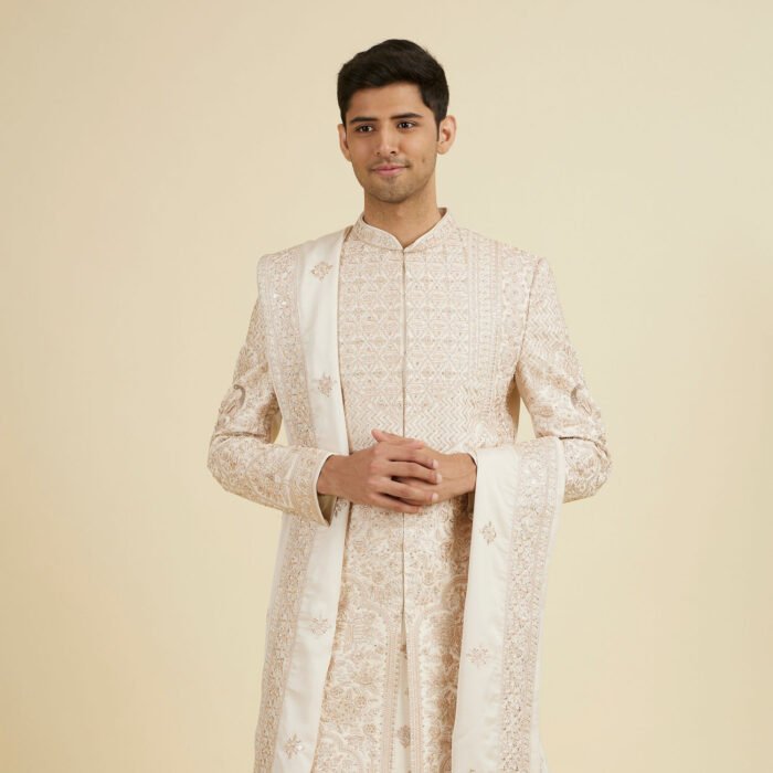 Enchanting Peach Sherwani - Image 1