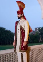 Foan Karandi Traditional plain Sherwani - Image 2