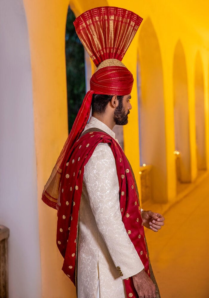 Foan Karandi Traditional plain Sherwani - Image 4
