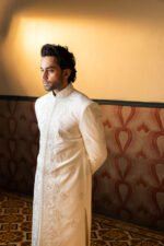 IVORY FLORAL SHERWANI - Image 4