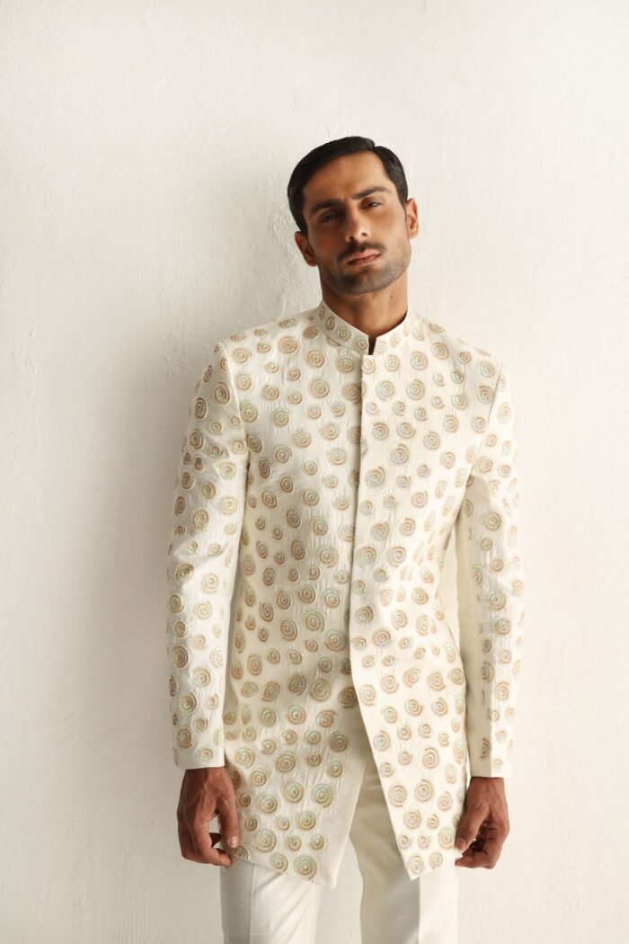 IVORY RAW SILK PRINCE SUIT - Image 1