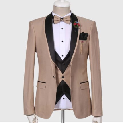Light Camel Tuxedo Suit for Men