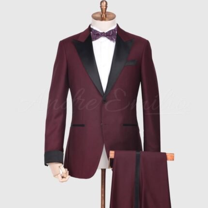 Maroon Tux Wedding Suit for Men