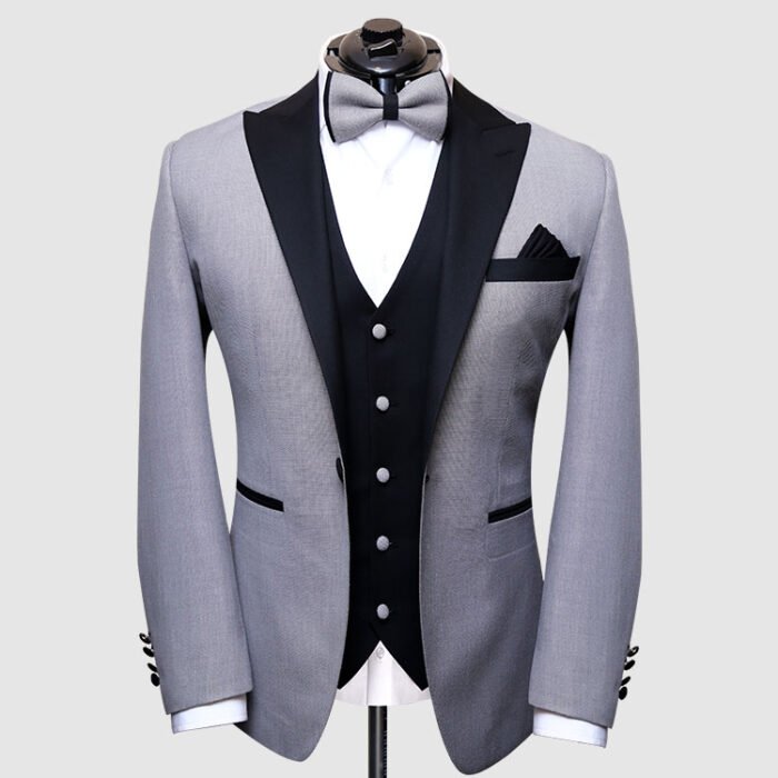 Men Silver Tuxedo Suit- Save Upto 20% - Image 1