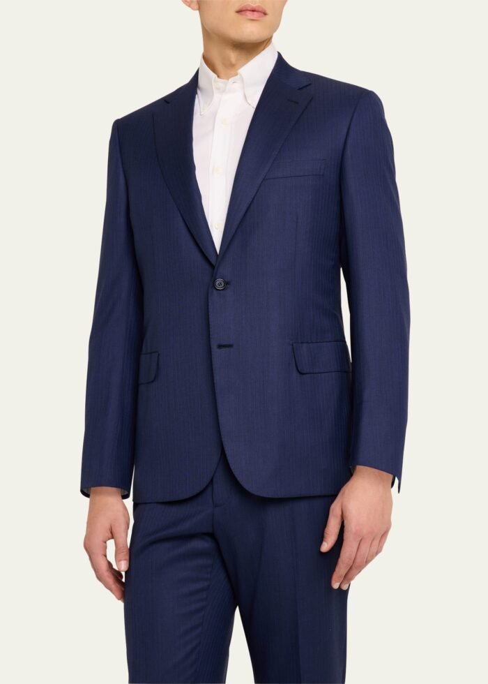 Men's Brunico Tonal Striped Suit - Image 4