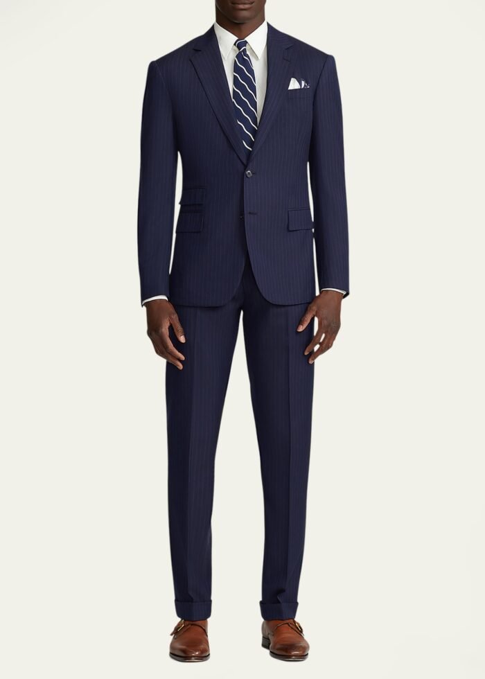 Men's Kent Hand-Tailored Pinstripe Suit - Image 2
