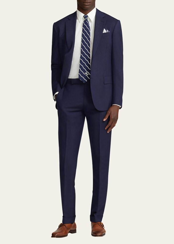 Men's Kent Hand-Tailored Pinstripe Suit - Image 4