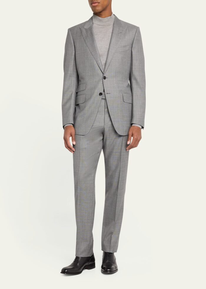 Men's Modern Fit Sharkskin Suit - Image 2