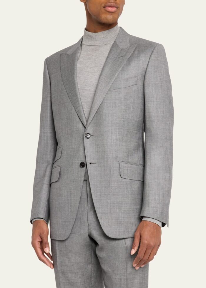 Men's Modern Fit Sharkskin Suit - Image 4