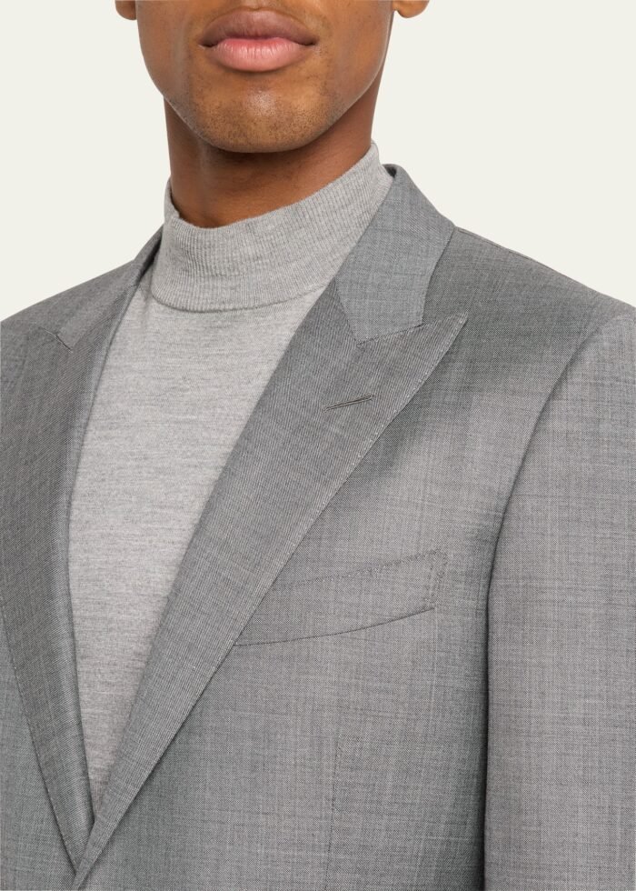 Men's Modern Fit Sharkskin Suit - Image 6