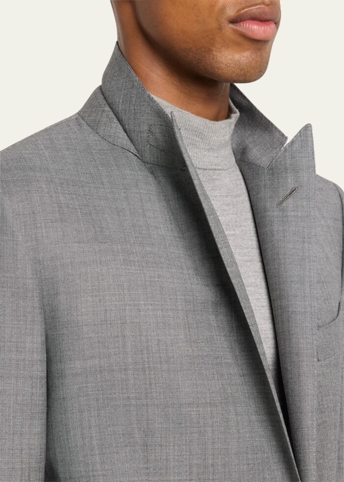Men's Modern Fit Sharkskin Suit - Image 8