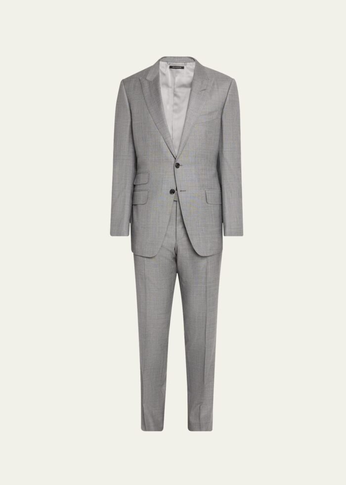Men's Modern Fit Sharkskin Suit - Image 1