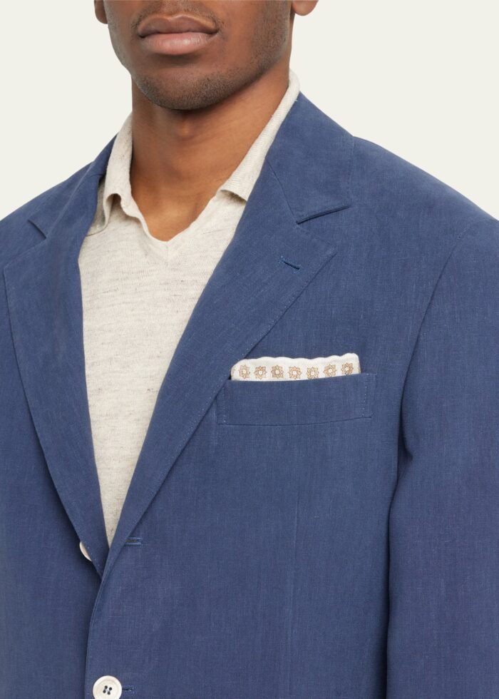 Men's Solid Linen Suit - Image 5