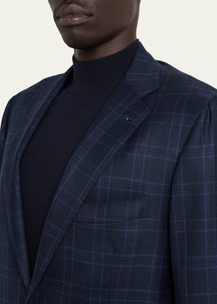 Men's Tonal Plaid Cashmere Two-Piece Suit - Image 6