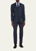 Men's Wool and Silk Chambray Two-Piece Suit - Image 2