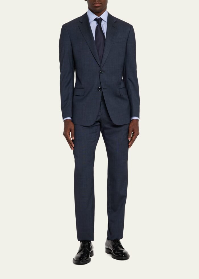 Men's Wool and Silk Chambray Two-Piece Suit - Image 2