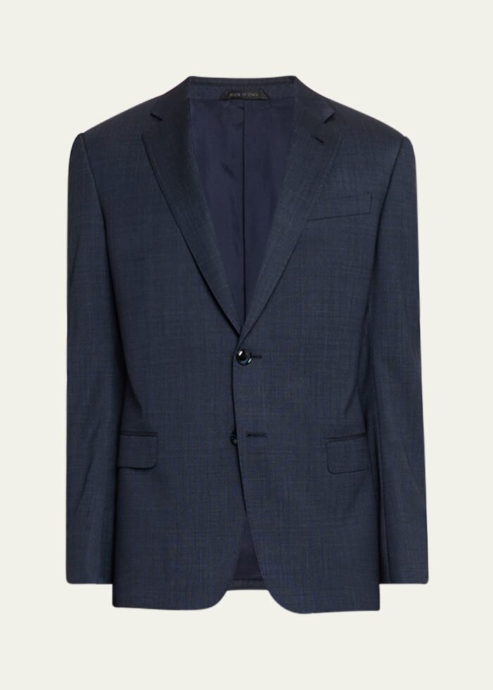 Men's Wool and Silk Chambray Two-Piece Suit - Image 1