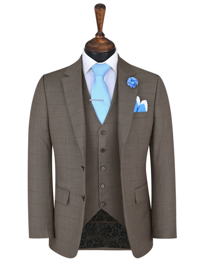 Navy Check Tailored Smart Fit Suit - Image 1
