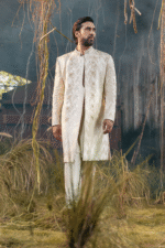 OFF WHITE CHEVRON SHERWANI - Image 3