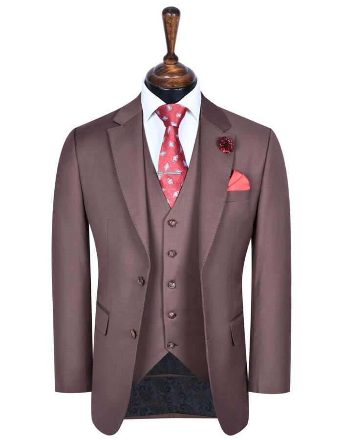 Olive Texture Tailored Smart Fit Suit - Image 1