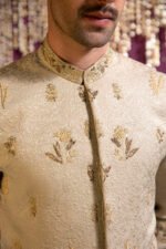 PISTACHIO GREEN EMBROIDERED SHERWANI - Image 4